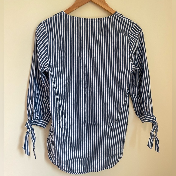 H&M Striped 3/4 length sleeve nautical top - Picture 4 of 6
